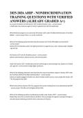 2025-2026 AHIP - NONDISCRIMINATION  TRAINING QUESTIONS WITH VERIFIED  ANSWERS &lpar;ALREADY GRADED A&plus;&rpar; 
