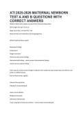 ATI 2025-2026 MATERNAL NEWBORN TEST A AND B QUESTIONS WITH CORRECT ANSWERS&period;