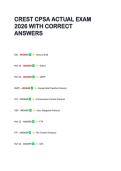 CREST CPSA ACTUAL EXAM  2026 WITH CORRECT  ANSWERS 