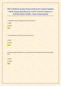 HCA Written Exam Prep 2026&sol;2027 Latest Update  &vert; Real Exam Questions & 100&percnt; Correct Answers &vert;  Full Revision Guide &vert; Pass Guaranteed