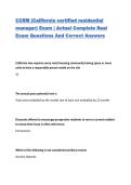 CCRM &lpar;California certified residential manager&rpar; Exam &vert; Actual Complete Real Exam Questions And Correct Answers