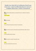 Health Care Aide &lpar;HCA&rpar; Certification Final Exam  2026&sol;2027 &vert; Latest Verified Questions & Answers &vert;  Complete Study Pack &vert; Grade A Guaranteed