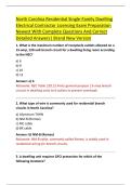 North Carolina Residential Single-Family Dwelling  Electrical Contractor Licensing Exam Preparation  Newest With Complete Questions And Correct  Detailed Answers&vert; Brand New Version