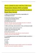OHIO COSMETOLOGY INSTRUCTOR Exam  Preparation Newest With Complete  Questions And Correct Detailed Answers&vert;  Brand New Version 