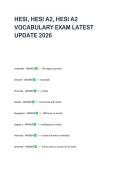 HESI&comma; HESI A2&comma; HESI A2  VOCABULARY EXAM LATEST  UPDATE 2026 