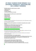 ATI TEAS 7 SCIENCE EXAM VERSION 1-3&vert;&vert; 3  DIFFERENT VERSION ALL QUESTIONS AND  100&percnt; CORRECT ANSWERS 