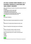 ATI TEAS 7 SCIENCE EXAM VERSION