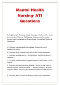 ATI Mental Health Nursing Questions & Answers 2026 &vert; Practice Assessment & Proctored Prep