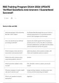 RBS Training Program EXAM 2026 UPDATE Verified Questions And Answers &vert; Guaranteed Success&excl;&excl;