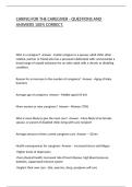 CARING FOR THE CAREGIVER - QUESTIONS AND ANSWERS 100&percnt; CORRECT&period;