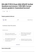 EPA 608 &lpar;TYPE II&rpar; Exam 2026 UPDATE Verified Questions And Answers &vert; With 100&percnt; Correct Answers graded A&plus; Guaranteed Success&excl;&excl;