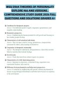 WGU D564 THEORIES OF PERSONALITY EXPLORE 466 AND VERSIONS &period; COMPREHENSIVE STUDY GUIDE 2026 FULL QUESTIONS AND SOLUTIONS GRADED A&plus;