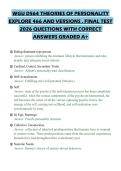 WGU D564 THEORIES OF PERSONALITY EXPLORE 466 AND VERSIONS &period; FINAL TEST 2026 QUESTIONS WITH CORRECT ANSWERS GRADED A&plus;