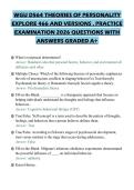 WGU D564 THEORIES OF PERSONALITY EXPLORE 466 AND VERSIONS &period; PRACTICE EXAMINATION 2026 QUESTIONS WITH ANSWERS GRADED A&plus;
