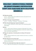 WGU D567 &colon; OBSERVATIONAL FINDINGS ON GROUP DYNAMICS CERTIFICATION SCRIPT 2026 QUESTIONS WITH SOLUTIONS GRADED A&plus;