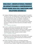 WGU D567 &colon; OBSERVATIONAL FINDINGS ON GROUP DYNAMICS COMPREHENSIVE STUDY GUIDE 2026 FULL QUESTIONS AND SOLUTIONS GRADED A&plus;