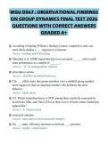 WGU D567 &colon; OBSERVATIONAL FINDINGS ON GROUP DYNAMICS FINAL TEST 2026 QUESTIONS WITH CORRECT ANSWERS GRADED A&plus;
