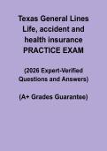 Texas General Lines Insurance Exam &vert; Life&comma; Accident & Health Practice PDF