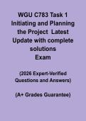 WGU C783 Task 1 Initiating & Planning the Project &vert; 2026 Updated Study Guide PDF