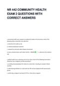 NR 442 COMMUNITY HEALTH  EXAM 2 QUESTIONS WITH  CORRECT ANSWERS 