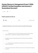 Human Resource Management Exam 2  2026 UPDATE Verified Questions And Answers &vert; Guaranteed Success&excl;&excl;