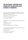 NR 442 EXAM 1 REVIEW WITH  COMPLETE QUESTIONS AND  CORRECT ANSWERS 
