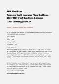 AHIP Final Exam&colon; America's Health Insurance Plans 2026&sol;2027 &vert; Test Q&A &vert; 100&percnt; Correct &vert; Graded A&plus; &vert; Pass Guaranteed - A&plus; Graded
