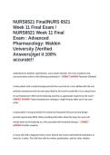 NURS6521 Final-NURS 6521 Week 11 Final Exam -NURS6521 Week 11 Final Exam - Advanced Pharmacology -Walden University &lpar;Verified Answers&rpar; get it 100- accurate&period;