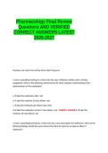 Pharmacology Final Review Questions AND VERIFIED CORRECT ANSWERS LATEST 2026-2027&period;