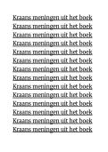 ALLE MENINGEN VAN KRAAN UIT HET BOEK- ZELF EEN 8&comma;5 BEHAALD
