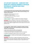 ATI LPN EXIT EXAM 2026 &ndash; COMPLETE TEST BANK WITH VERIFIED ANSWERS & DETAILED RATIONALES &vert; UPDATED HIGH-YIELD PRACTICE GUIDE