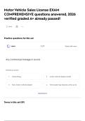 Motor Vehicle Sales License EXAM COMPREHENSIVE questions answered&comma; 2026 verified graded A&plus; already passed&excl;