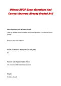 Ottawa AVOP Exam Questions And Correct Answers Already Graded A&plus;&excl;&excl;
