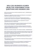 WGU C201 BUSINESS ACUMEN OBJECTIVE ASSESSMENT EXAM QUESTIONS AND ANSWERS 2026