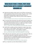 WGU D633 TASK 1 FINAL TEST 2026 QUESTIONS WITH CORRECT ANSWERS GRADED A&plus;