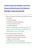 Criminal Justice Exam Questions and Correct  Answers &lpar;Verified Answers&rpar; Plus Rationales  2026 Q&A &vert; Instant Download Pdf 
