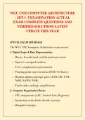 WGU C952 COMPUTER ARCHITECTURE - SET 1 -5 EXAMINATION ACTUAL  EXAM COMPLETE QUESTIONS AND  VERIFIED SOLUTIONS LATEST  UPDATE THIS YEAR