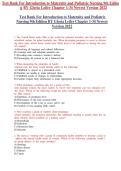 Test Bank For Introduction to Maternity and Pediatric Nursing&comma; 9th Edition&comma; By Gloria Leifer&comma; All Chapters 1-34
