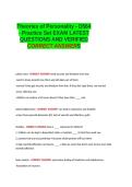 Theories of Personality - D564 - Practice Set EXAM LATEST QUESTIONS AND VERIFIED CORRECT ANSWERS&period;
