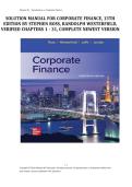 Solution Manual For Corporate Finance&comma; 13th Edition by Stephen Ross&comma; Randolph Westerfield&comma; Verified Chapters 1 - 31&comma; Complete Newest Version