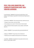 PSYC 1F90 &lpar;2ND SEMESTER&rpar; 346 COMPLETE QUESTIONS AND 100&percnt; VERIFIED ANSWERS