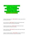 WGU - Theories of Personality - D564 - Humanistic Perspective in Personality Psychology EXAM LATEST QUESTIONS AND VERIFIED CORRECT ANSWERS&period;