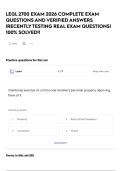 LEGL 2700 EXAM 2026 COMPLETE EXAM QUESTIONS AND VERIFIED ANSWERS &vert;RECENTLY TESTING REAL EXAM QUESTIONS&vert; 100&percnt; SOLVED&excl;&excl;
