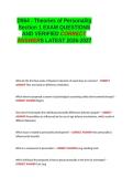 D564 - Theories of Personality Section 1 EXAM LATEST QUESTIONS AND VERIFIED CORRECT ANSWERS&period;