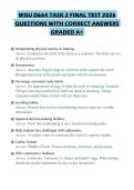 WGU D664 TASK 2 FINAL TEST 2026 QUESTIONS WITH CORRECT ANSWERS GRADED A&plus;