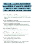 WGU D665 &mdash; LEARNER DEVELOPMENT & SCIENCE OF LEARNING OBJECTIVE V1 AND V2 ACTUAL EXAM PAPER 2026 QUESTIONS WITH ANSWERS GRADED A&plus;