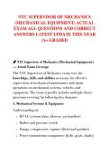 NYC SUPERVISOR OF MECHANICS  &lpar;MECHANICAL EQUIPMENT&rpar; ACTUAL  EXAM ALL QUESTIONS AND CORRECT  ANSWERS LATEST UPDATE THIS YEAR  &sol;A&plus; GRADED 