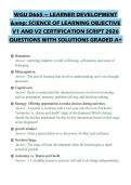 WGU D665 &mdash; LEARNER DEVELOPMENT & SCIENCE OF LEARNING OBJECTIVE V1 AND V2 CERTIFICATION SCRIPT 2026 QUESTIONS WITH SOLUTIONS GRADED A&plus;