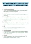 WGU D673 FINAL TEST 2026 QUESTIONS WITH CORRECT ANSWERS GRADED A&plus;