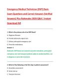 Emergency Medical Technician &lpar;EMT&rpar; Basic  Exam Questions and Correct Answers &lpar;Verified  Answers&rpar; Plus Rationales 2026 Q&A &vert; Instant  Download Pdf 